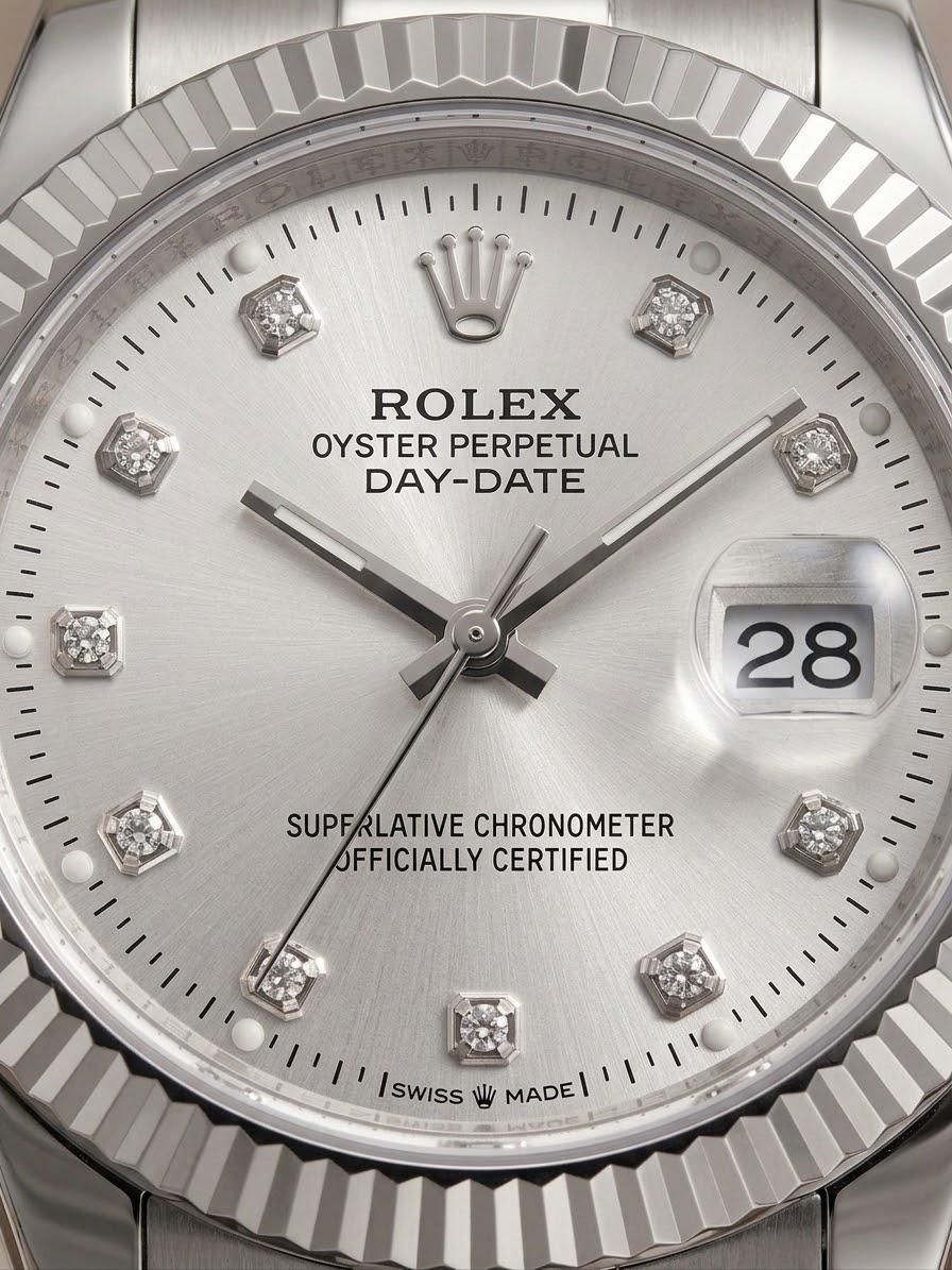 Rolex The Platinum-Tone Fluted Diamond Timepiece