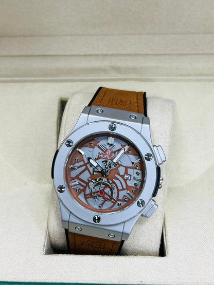 Hublot Classic Fusion Skeleton Dial Men's Watch – Rose Gold & Black Rubber Strap