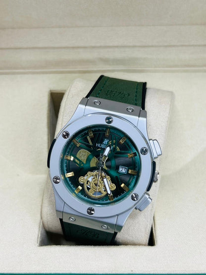 Men’s Matte Black Open-Heart Automatic Watch | Rubber Strap