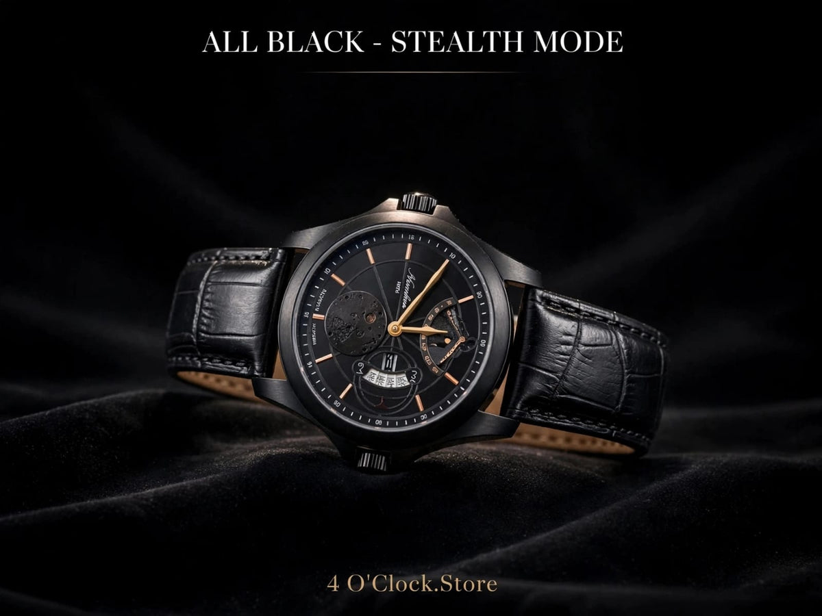 Luxury Men's Chrono-Style Leather Watch – Classic Multi-Dial Edition