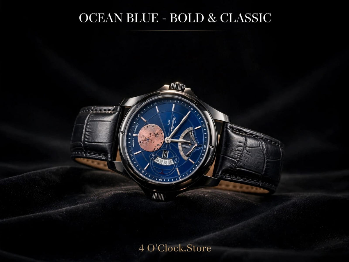 Luxury Men's Chrono-Style Leather Watch – Classic Multi-Dial Edition