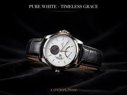 Luxury Men's Chrono-Style Leather Watch – Classic Multi-Dial Edition