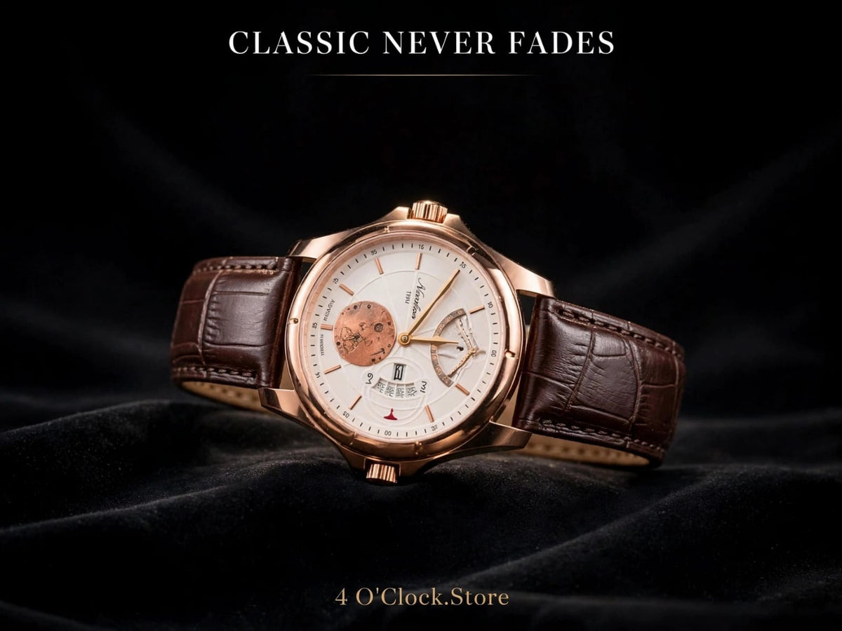 Luxury Men's Chrono-Style Leather Watch – Classic Multi-Dial Edition