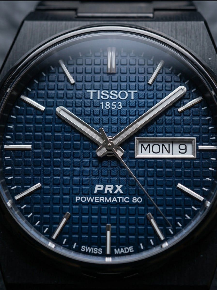 Tissot PRX Powermatic 80 Blue Dial Black Stainless Steel Men's Watch