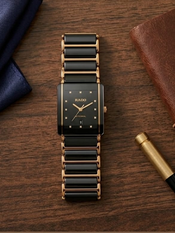 Rado Integral Black High-Tech Ceramic & Gold-Tone Quartz Watch