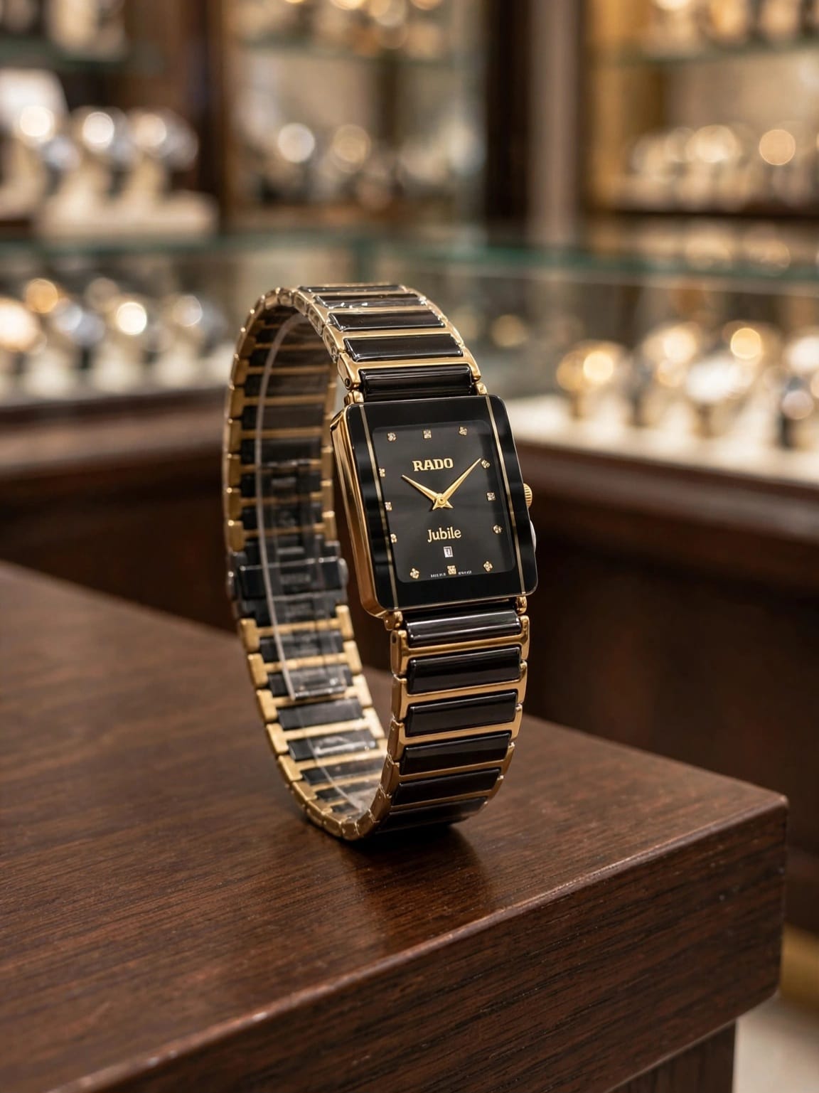 Rado Integral Black High-Tech Ceramic & Gold-Tone Quartz Watch